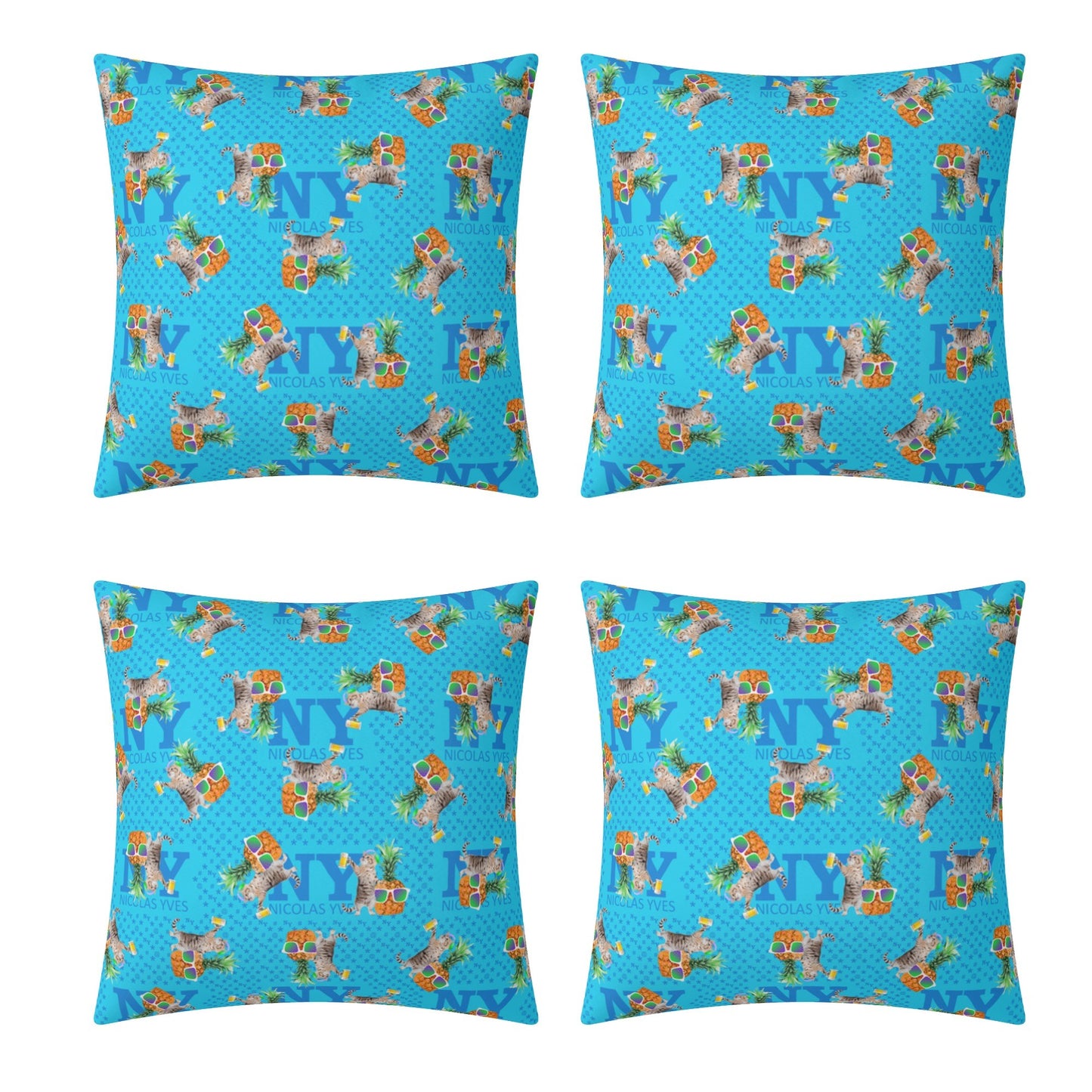 4 HOUSSES DE COUSSIN NY de Nicolas Yves™ - Bleu