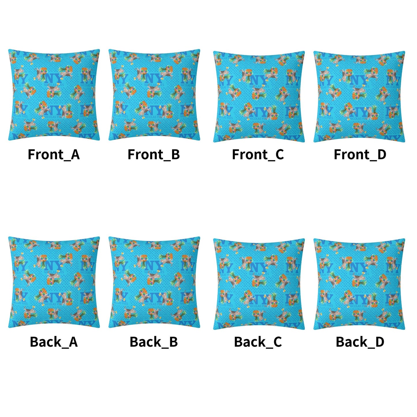 4 HOUSSES DE COUSSIN NY de Nicolas Yves™ - Bleu