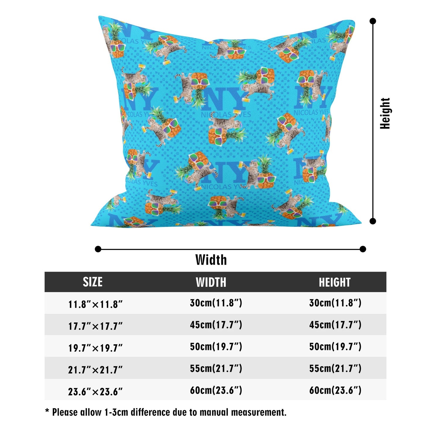 4 HOUSSES DE COUSSIN NY de Nicolas Yves™ - Bleu