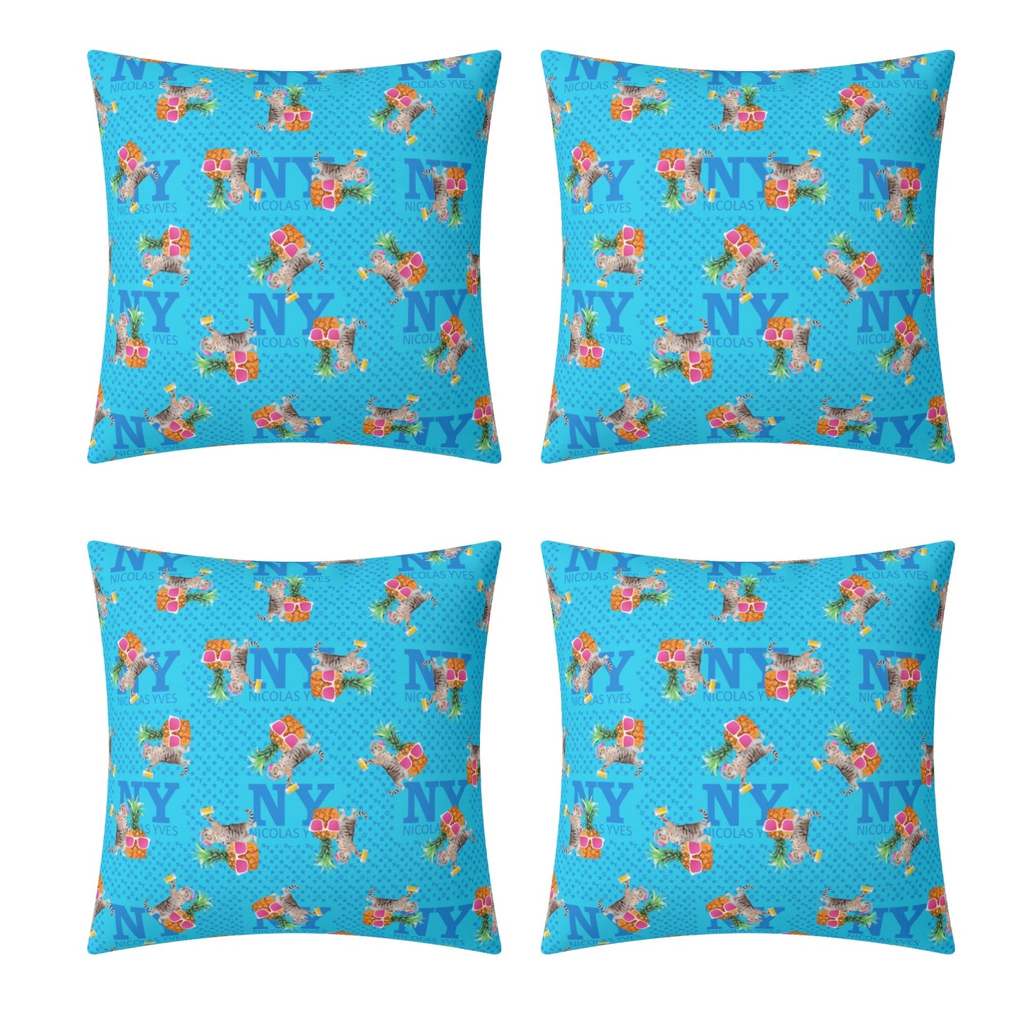 4 HOUSSES DE COUSSIN NY de Nicolas Yves™ - Bleu