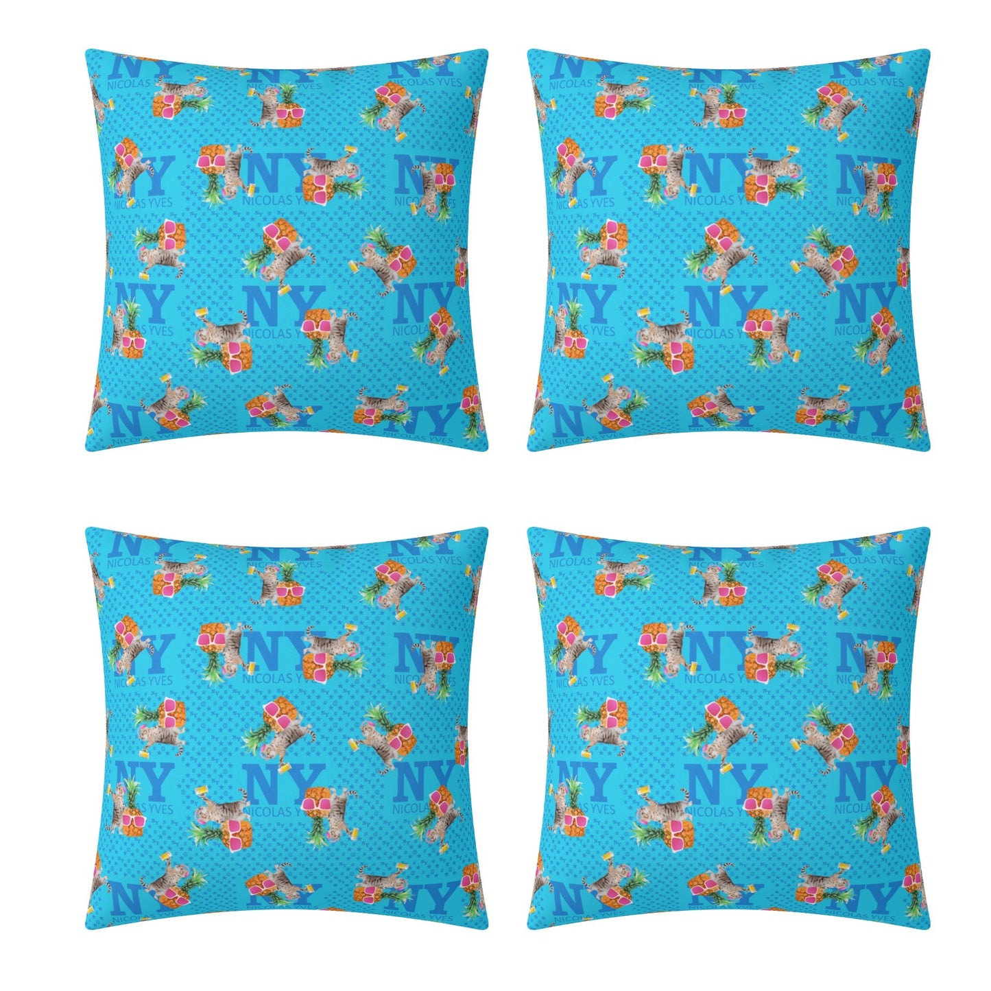 4 HOUSSES DE COUSSIN NY de Nicolas Yves™ - Bleu