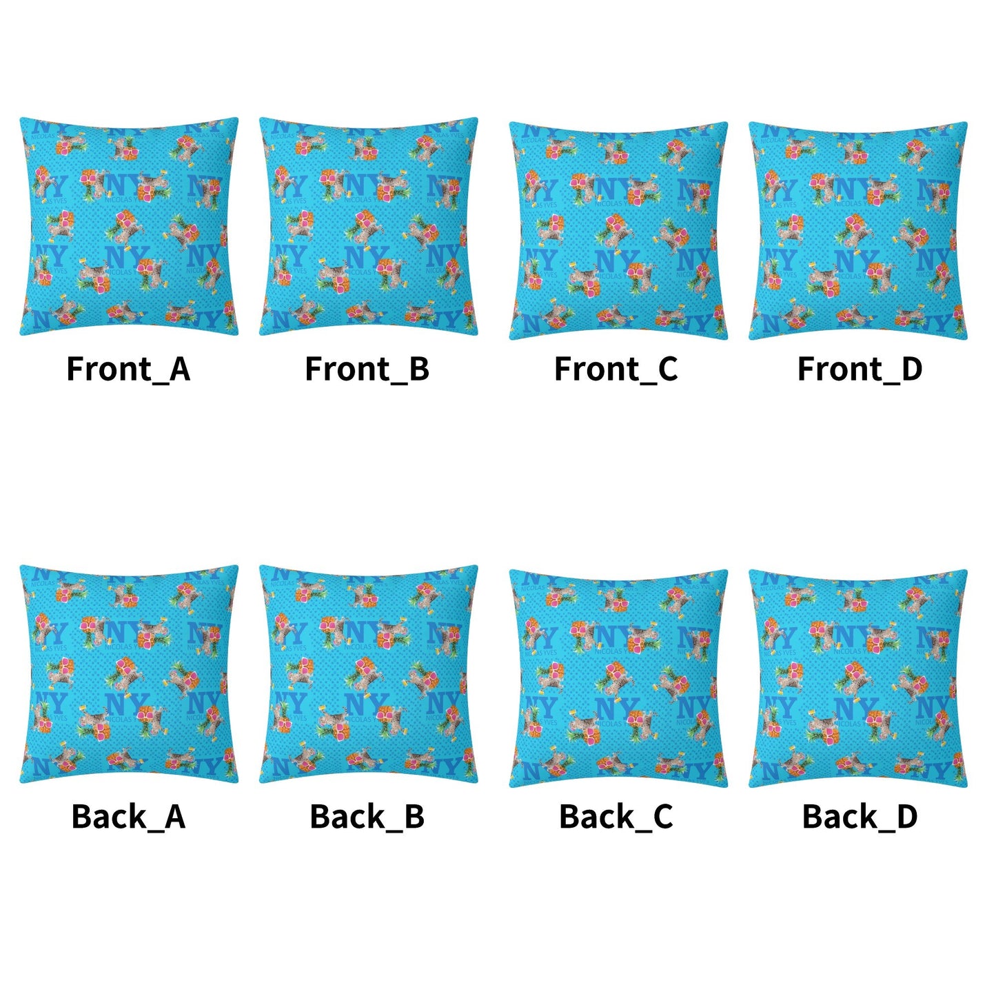 4 HOUSSES DE COUSSIN NY de Nicolas Yves™ - Bleu