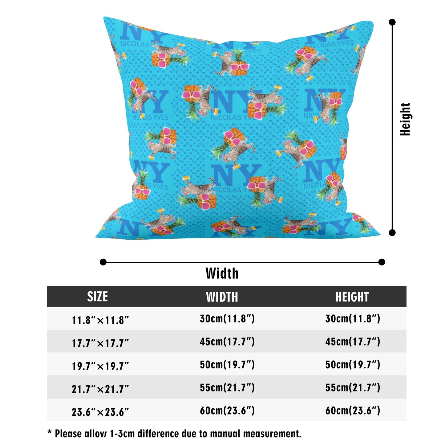 4 HOUSSES DE COUSSIN NY de Nicolas Yves™ - Bleu