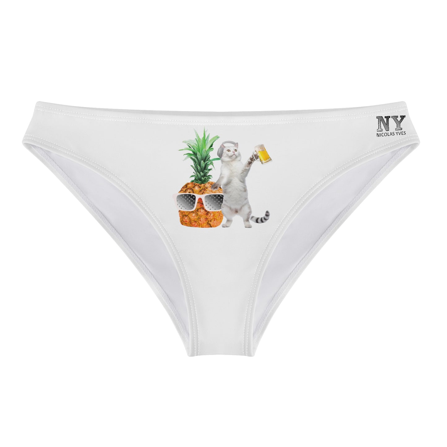 La Ptite Culotte Enchantée Chattananas NY de Nicolas Yves™ - La Simple Blanche - effet grise