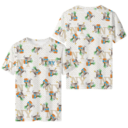 Un Tee-shirt, des Chats, des Ananas et de la Bière ! Le T-shirt Blanc Kitsch Chananas de Nicolas Yves