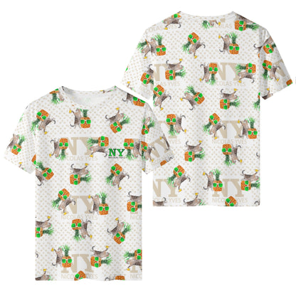 Un Tee-shirt, des Chats, des Ananas et de la Bière ! Le T-shirt Blanc Kitsch Chananas de Nicolas Yves