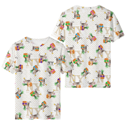 Un Tee-shirt, des Chats, des Ananas et de la Bière ! Le T-shirt Blanc Kitsch Chananas de Nicolas Yves