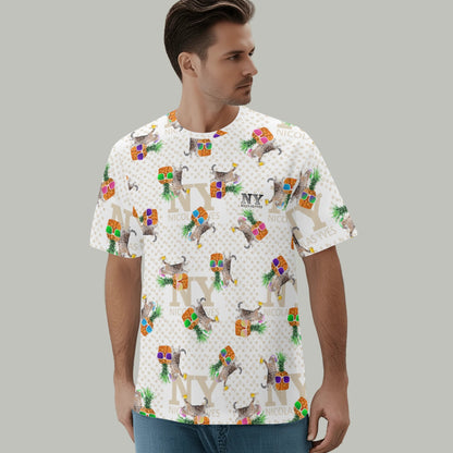 Un Tee-shirt, des Chats, des Ananas et de la Bière ! Le T-shirt Blanc Kitsch Chananas de Nicolas Yves