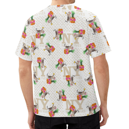 Un Tee-shirt, des Chats, des Ananas et de la Bière ! Le T-shirt Blanc Kitsch Chananas de Nicolas Yves