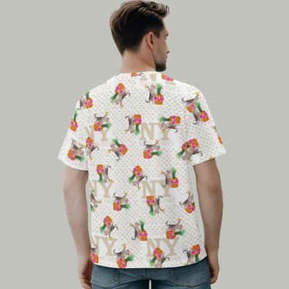 Un Tee-shirt, des Chats, des Ananas et de la Bière ! Le T-shirt Blanc Kitsch Chananas de Nicolas Yves