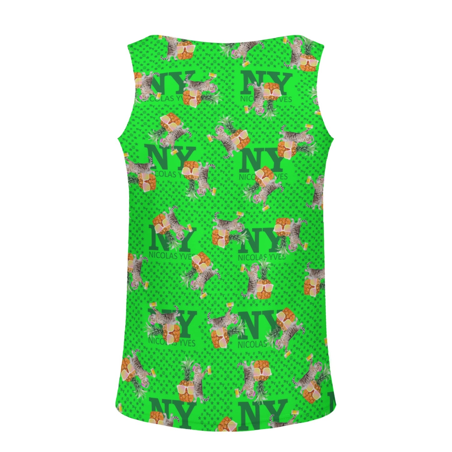 Un Marcel, des Chats, des Ananas et de la Bière ! Le Débardeur Des Teufeurs, Le Chananas Vert Kitsch NY de Nicolas Yves™