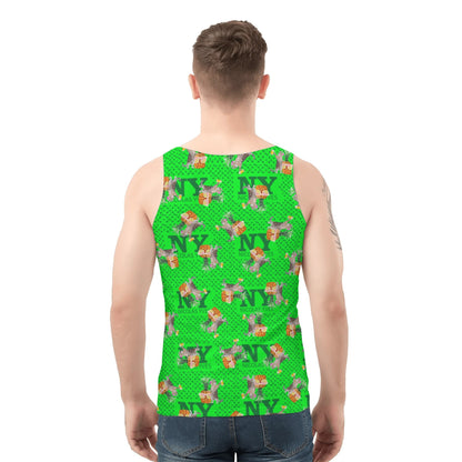 Un Marcel, des Chats, des Ananas et de la Bière ! Le Débardeur Des Teufeurs, Le Chananas Vert Kitsch NY de Nicolas Yves™