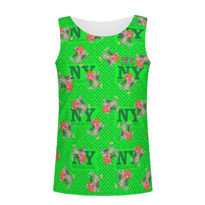 Un Marcel, des Chats, des Ananas et de la Bière ! Le Débardeur Des Teufeurs, Le Chananas Vert Kitsch NY de Nicolas Yves™