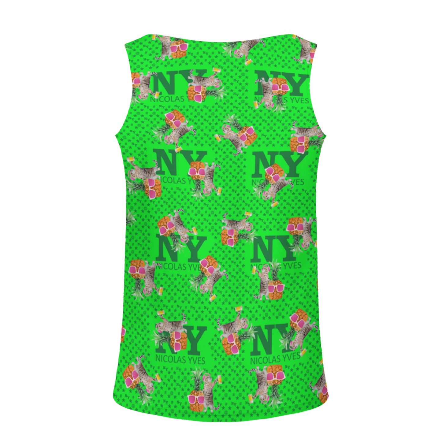 Un Marcel, des Chats, des Ananas et de la Bière ! Le Débardeur Des Teufeurs, Le Chananas Vert Kitsch NY de Nicolas Yves™