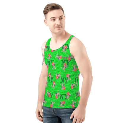 Un Marcel, des Chats, des Ananas et de la Bière ! Le Débardeur Des Teufeurs, Le Chananas Vert Kitsch NY de Nicolas Yves™