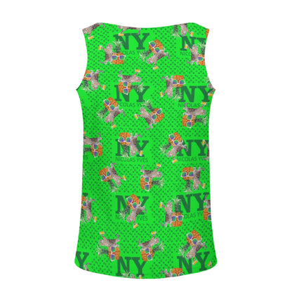 Un Marcel, des Chats, des Ananas et de la Bière ! Le Débardeur Des Teufeurs, Le Chananas Vert Kitsch NY de Nicolas Yves™