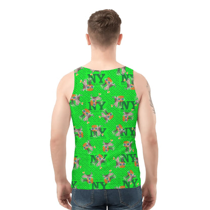 Un Marcel, des Chats, des Ananas et de la Bière ! Le Débardeur Des Teufeurs, Le Chananas Vert Kitsch NY de Nicolas Yves™