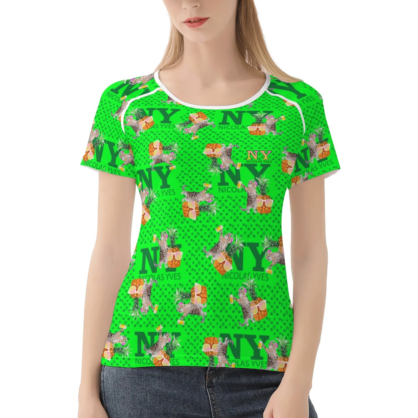 Le T-shirt Teufeuse Chananas NY de Nicolas Yves - Vert