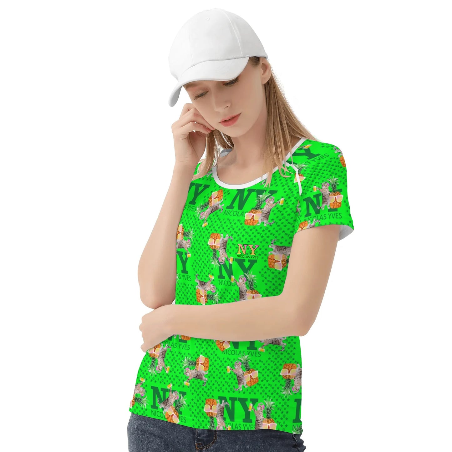 Le T-shirt Teufeuse Chananas NY de Nicolas Yves - Vert
