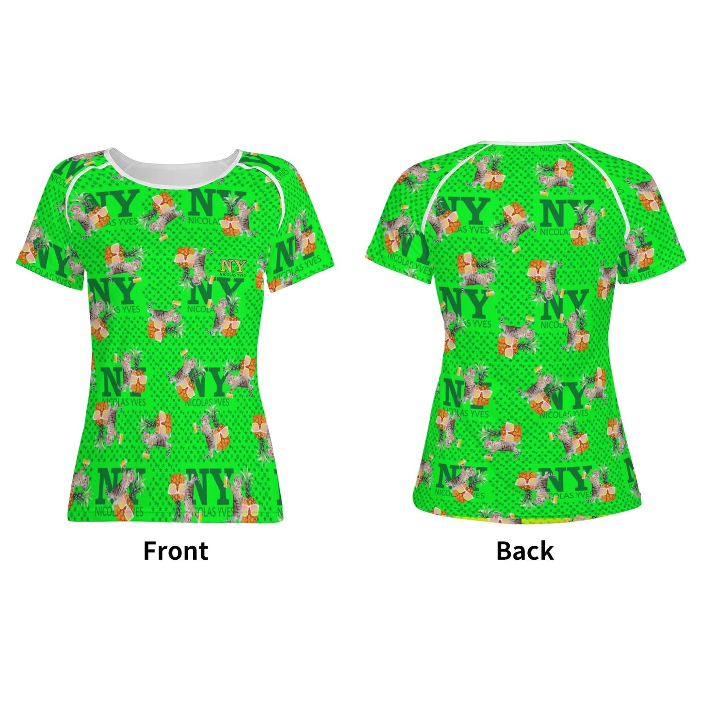 Le T-shirt Teufeuse Chananas NY de Nicolas Yves - Vert