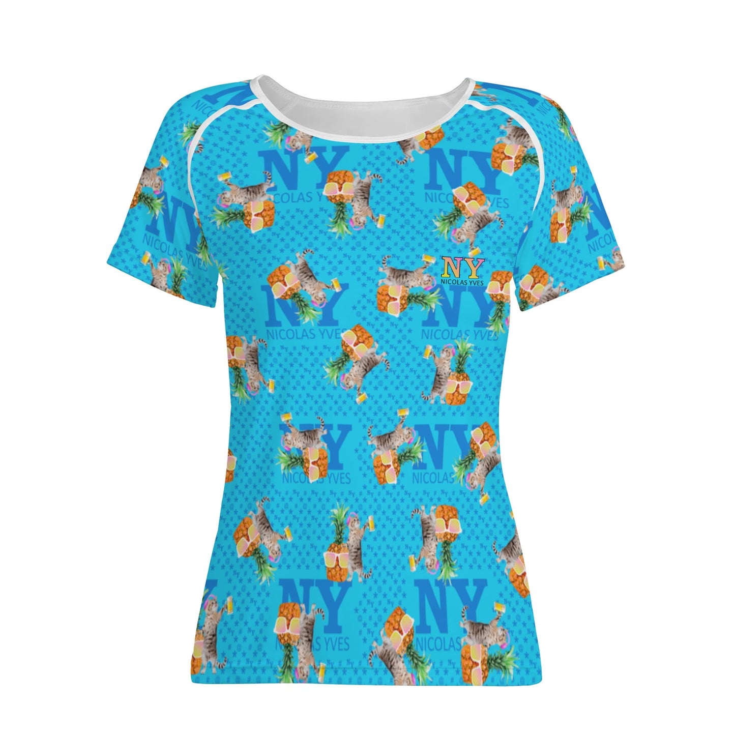 Le T-shirt Teufeuse Chananas NY de Nicolas Yves  - Bleu
