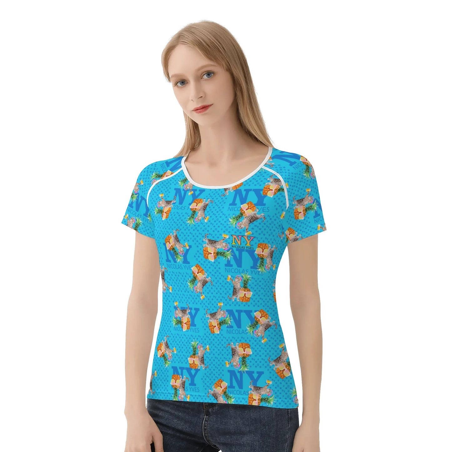 Le T-shirt Teufeuse Chananas NY de Nicolas Yves  - Bleu