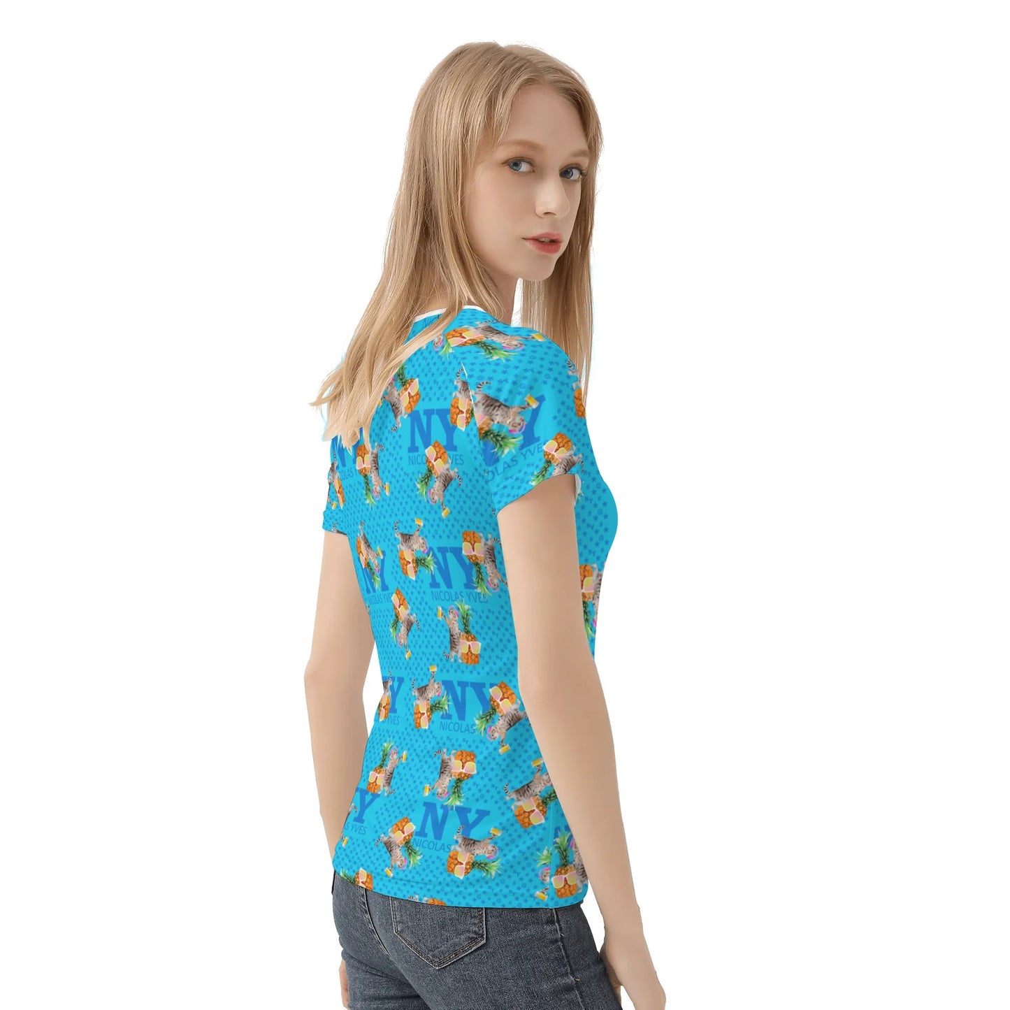 Le T-shirt Teufeuse Chananas NY de Nicolas Yves  - Bleu
