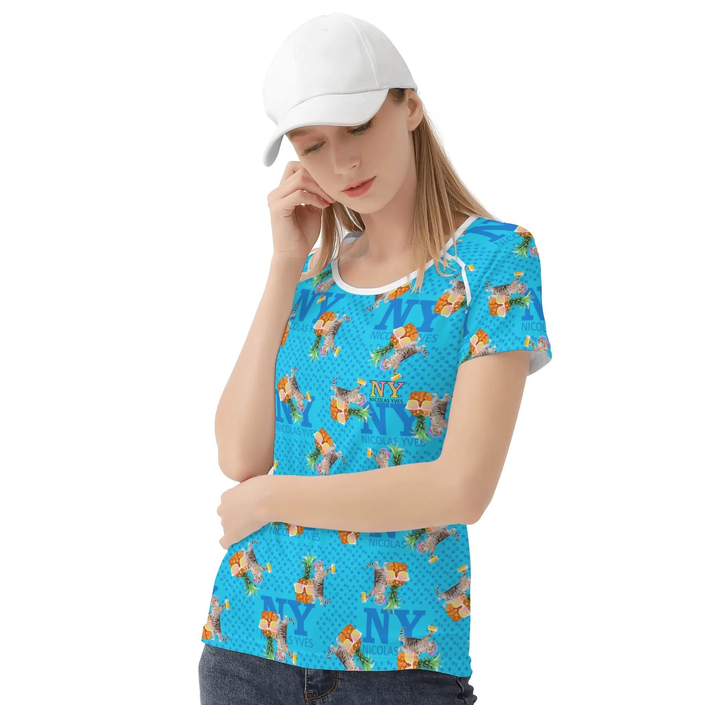 Le T-shirt Teufeuse Chananas NY de Nicolas Yves  - Bleu
