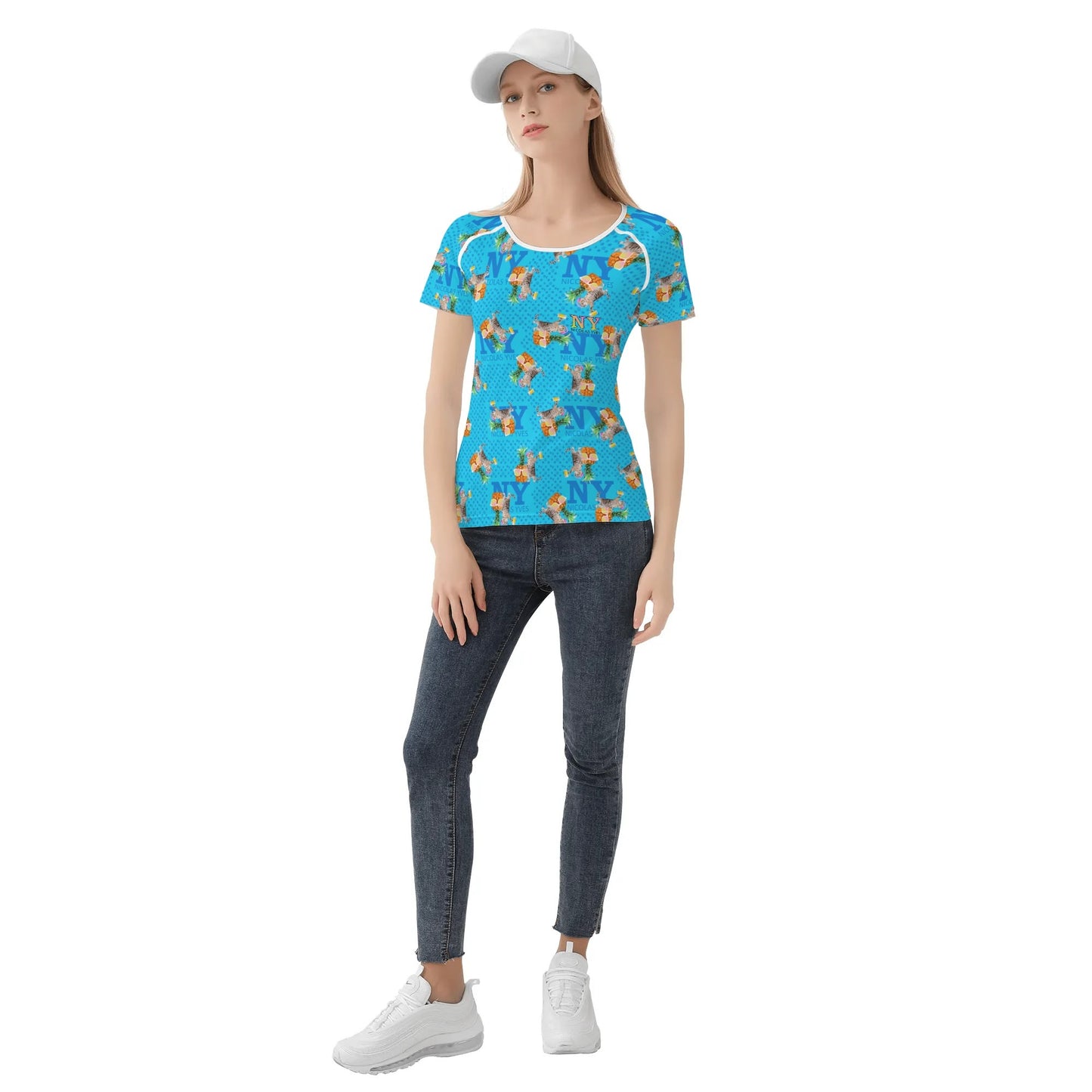 Le T-shirt Teufeuse Chananas NY de Nicolas Yves  - Bleu