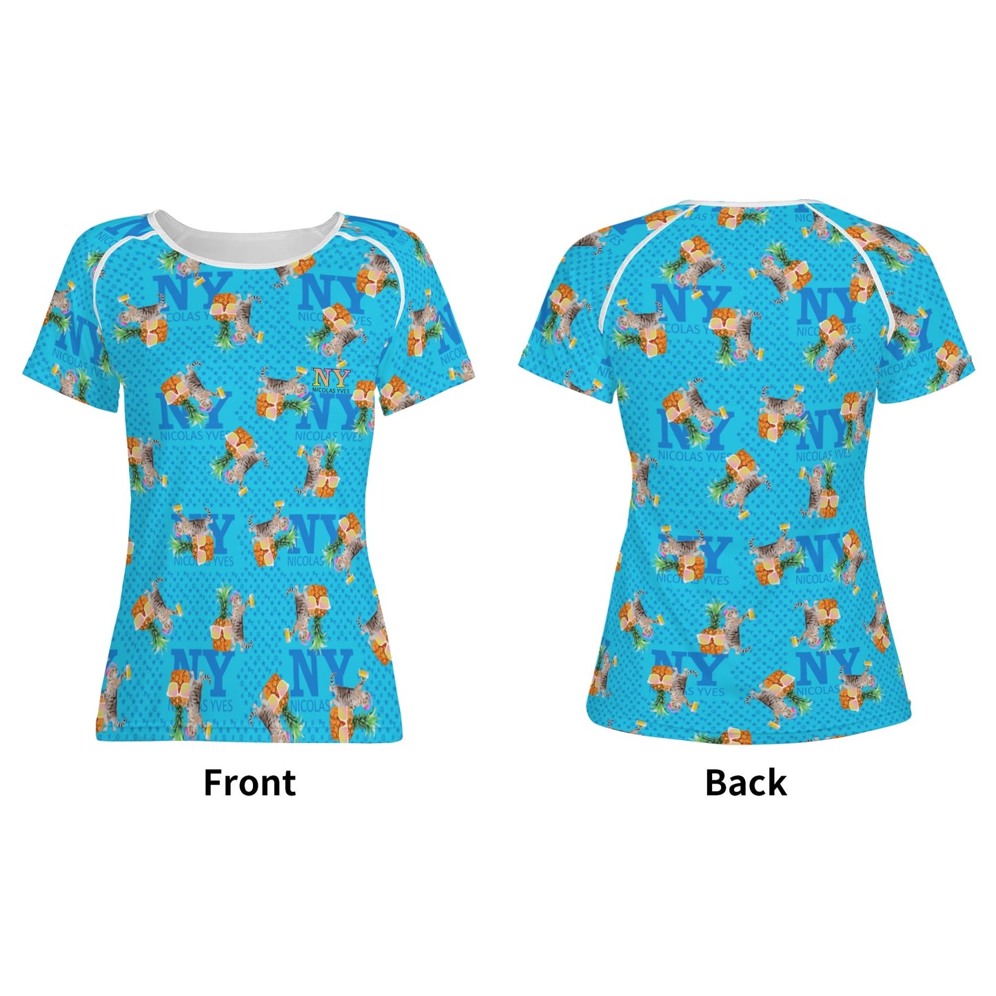 Le T-shirt Teufeuse Chananas NY de Nicolas Yves  - Bleu