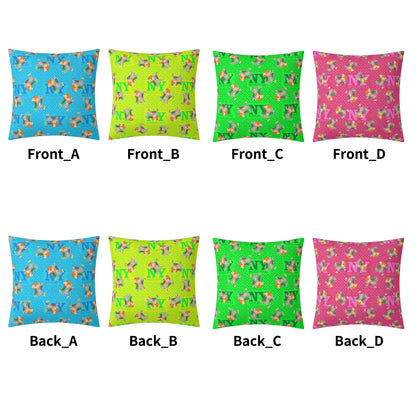 4 HOUSSES DE COUSSIN NY de Nicolas Yves™  - Bleu, Jaune, Vert, Rose