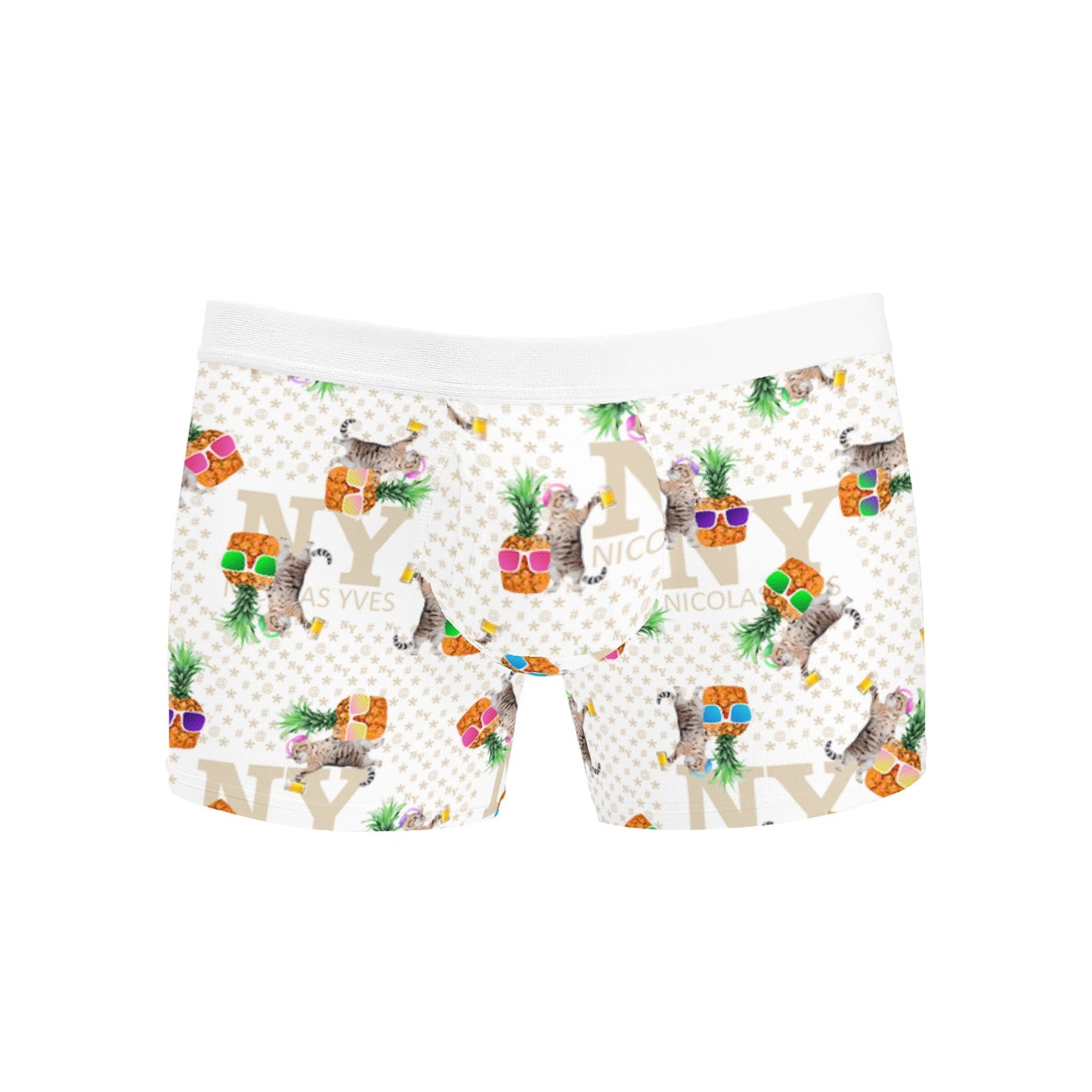 Le Calecon Blanc Multicolore NY de Nicolas Yves