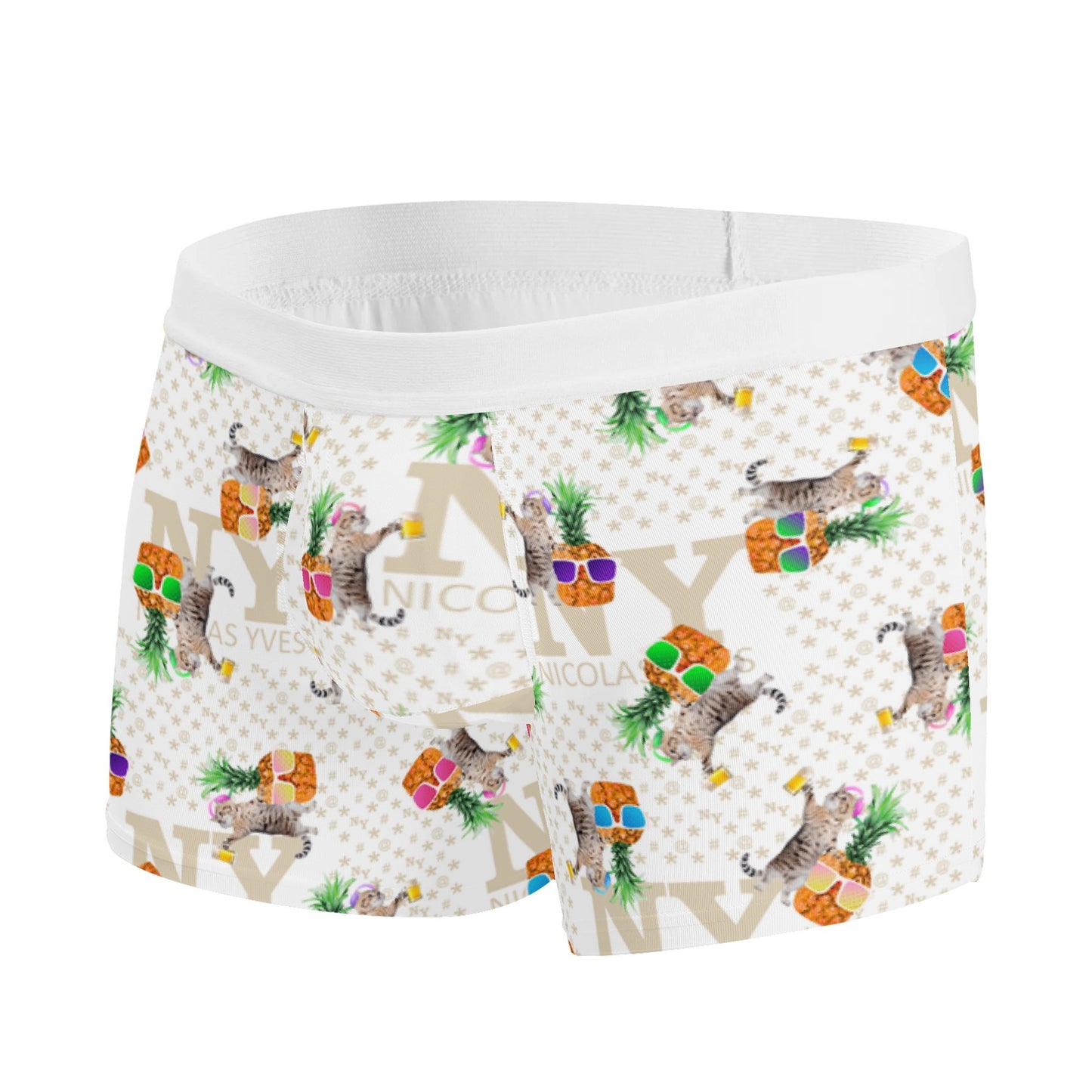 Le Calecon Blanc Multicolore NY de Nicolas Yves