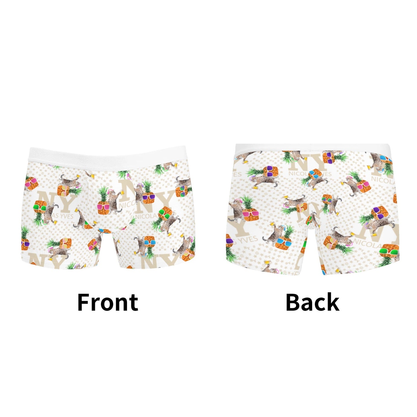 Le Calecon Blanc Multicolore NY de Nicolas Yves